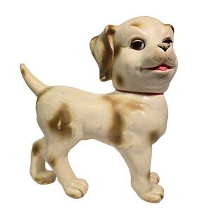 Sun Rubber Company Puppy Toy Swivel Head Open Close Eyes 1961 Vintage Baby Dog